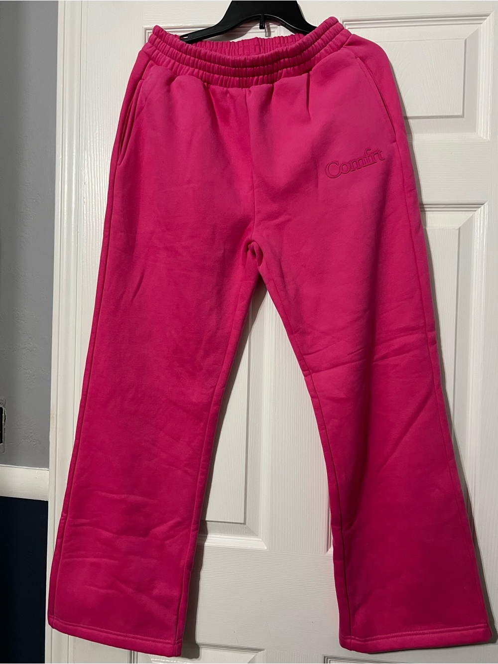 Comfort Embroidered Fleece Joggers - Bright Pink - Picture 3 of 4